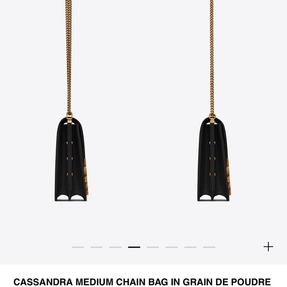 YSL Cassandra Medium Chain Bag color Black gold - Picture 11 of 11